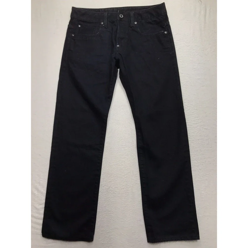 G STAR RAW Attacc Jeans Men 32x30 Slim Straight Dark Indigo Wash Button Fly